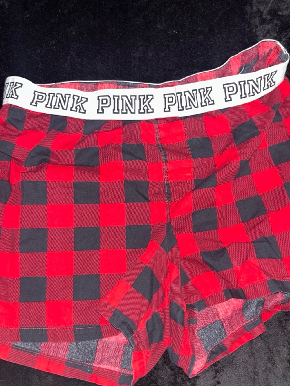 Victoria's Secret PINK Red and Black Plaid Shorts